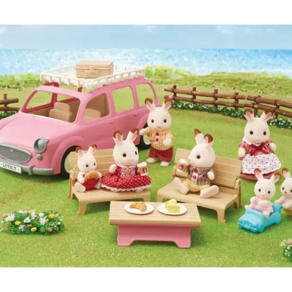 Sylvanian Families Heros & Univers< - 5535 - Le Monospace Rose Et Set De Pique-Nique