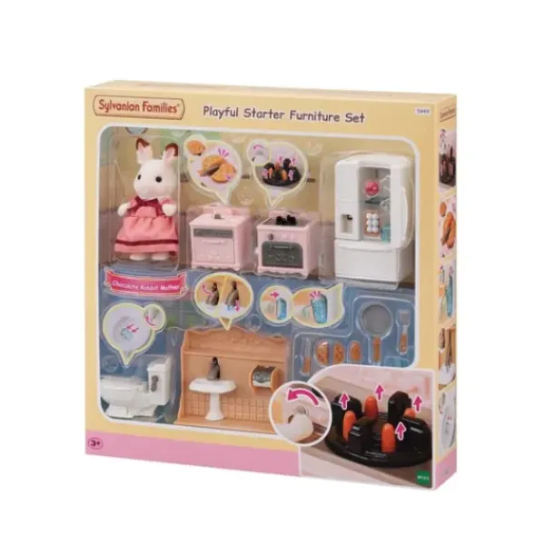 Sylvanian Families Mondes Imaginaires< - 5449 - Set Ameublement Cosy Cottage Et Maman Lapin Chocolat