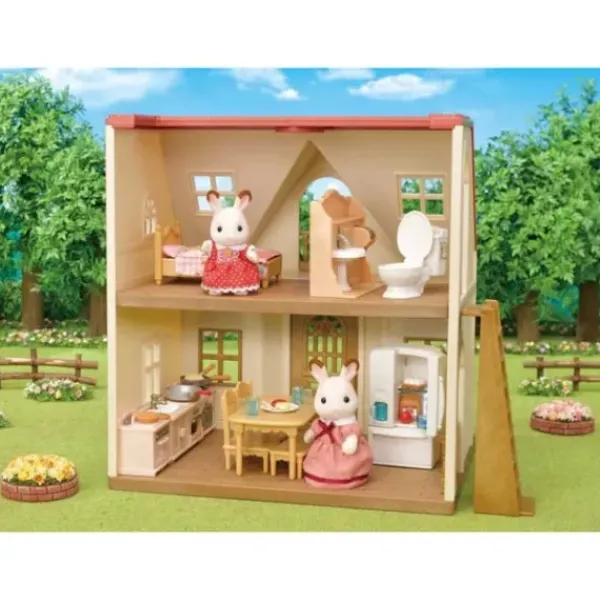 Sylvanian Families Mondes Imaginaires< - 5449 - Set Ameublement Cosy Cottage Et Maman Lapin Chocolat