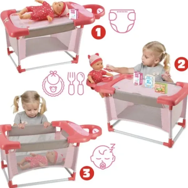 LOVE BEBE Accessoires Poupons<Table A Langer Poupon 6 Accessoires - Nursery 3 En 1