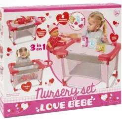 LOVE BEBE Accessoires Poupons<Table A Langer Poupon 6 Accessoires - Nursery 3 En 1