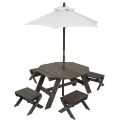 KidKraft Tables Et Chaises De Jardin<Table En Bois Avec Tabourets Et Parasol