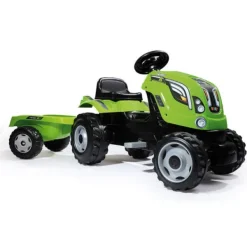 Smoby Tracteurs À Pédales<Tracteur Farmer Xl + Remorque - Capot Ouvrable - Vert