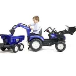 Falk Tracteurs À Pédales<Tracteur New Holland Avec Excavatrice Et Benne Maxi